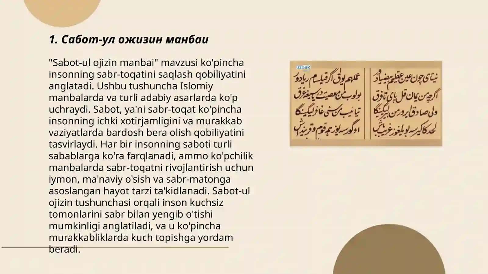 Sabot-ul ojizin e'tiqod masalalari. Tariqat silsilasi 3