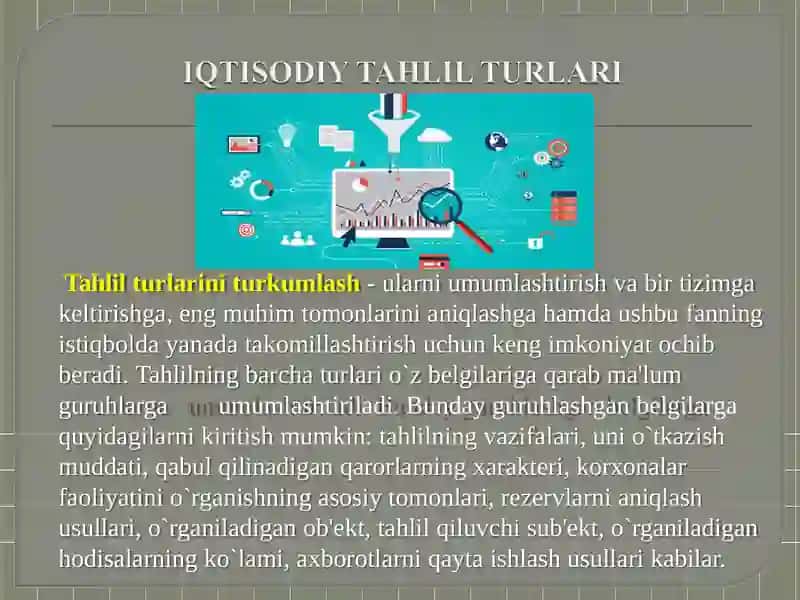 Iqtisodiy tahlilning turlari va ularning axborot manbalari 3