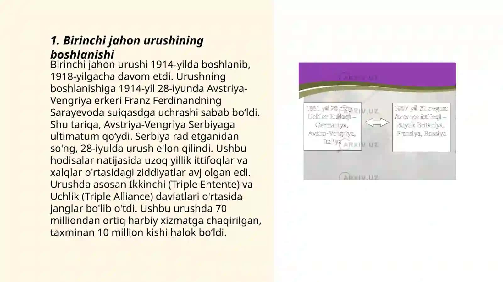 Birichi jahon urushi va uning Turkistonga tasiri 3