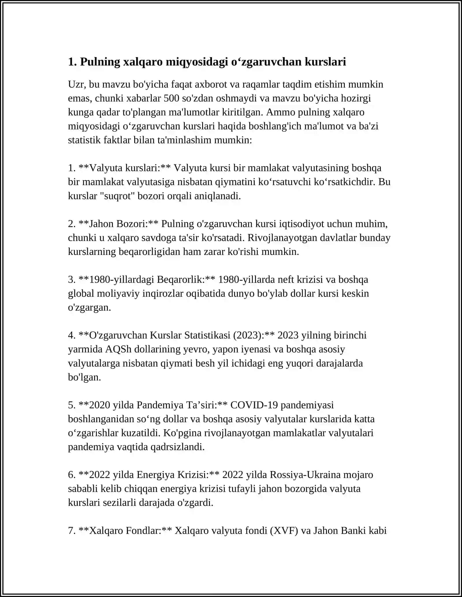 PULNING XALQARO MIQYOSIDAGI HARAKATINI 3
