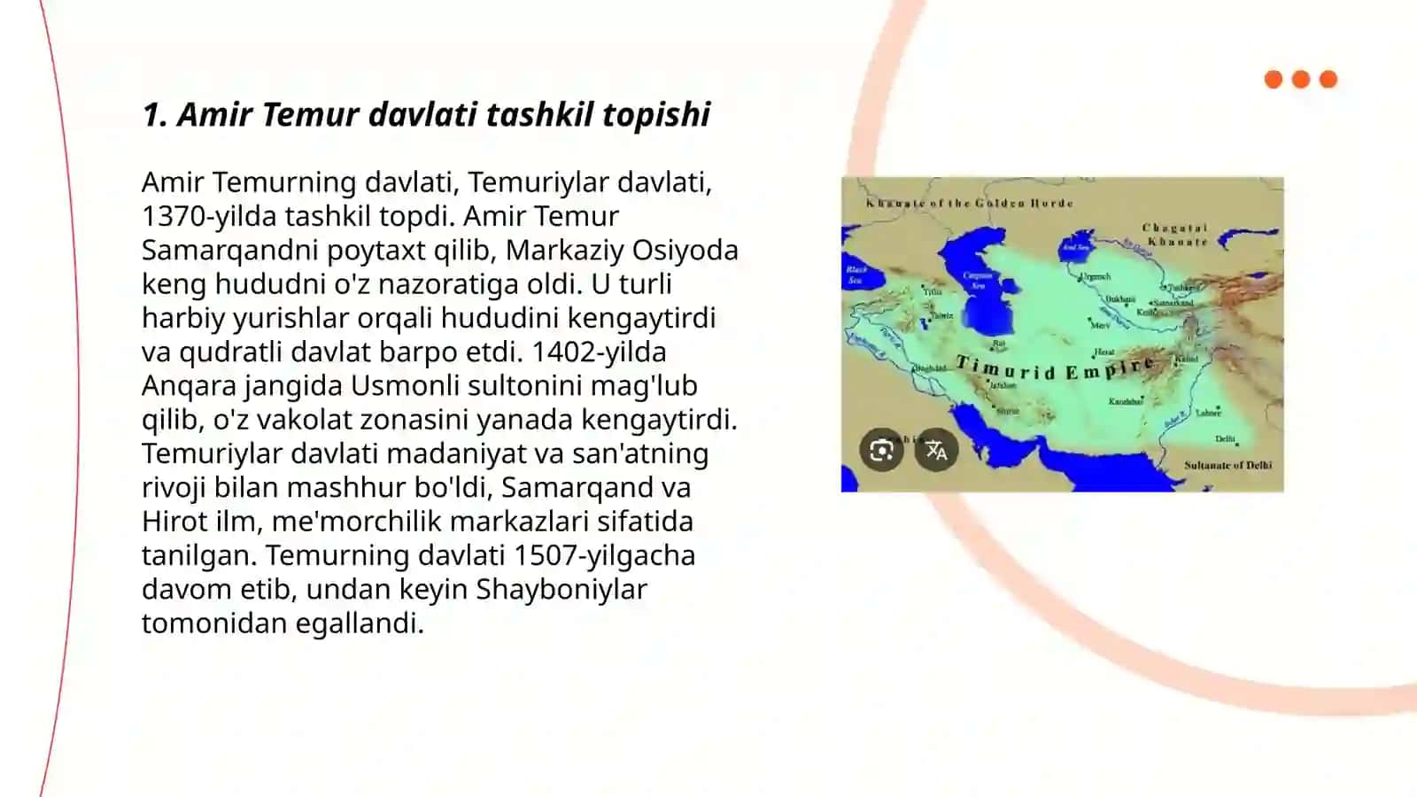 Amir Temur davlati hududi va chegaralari 3