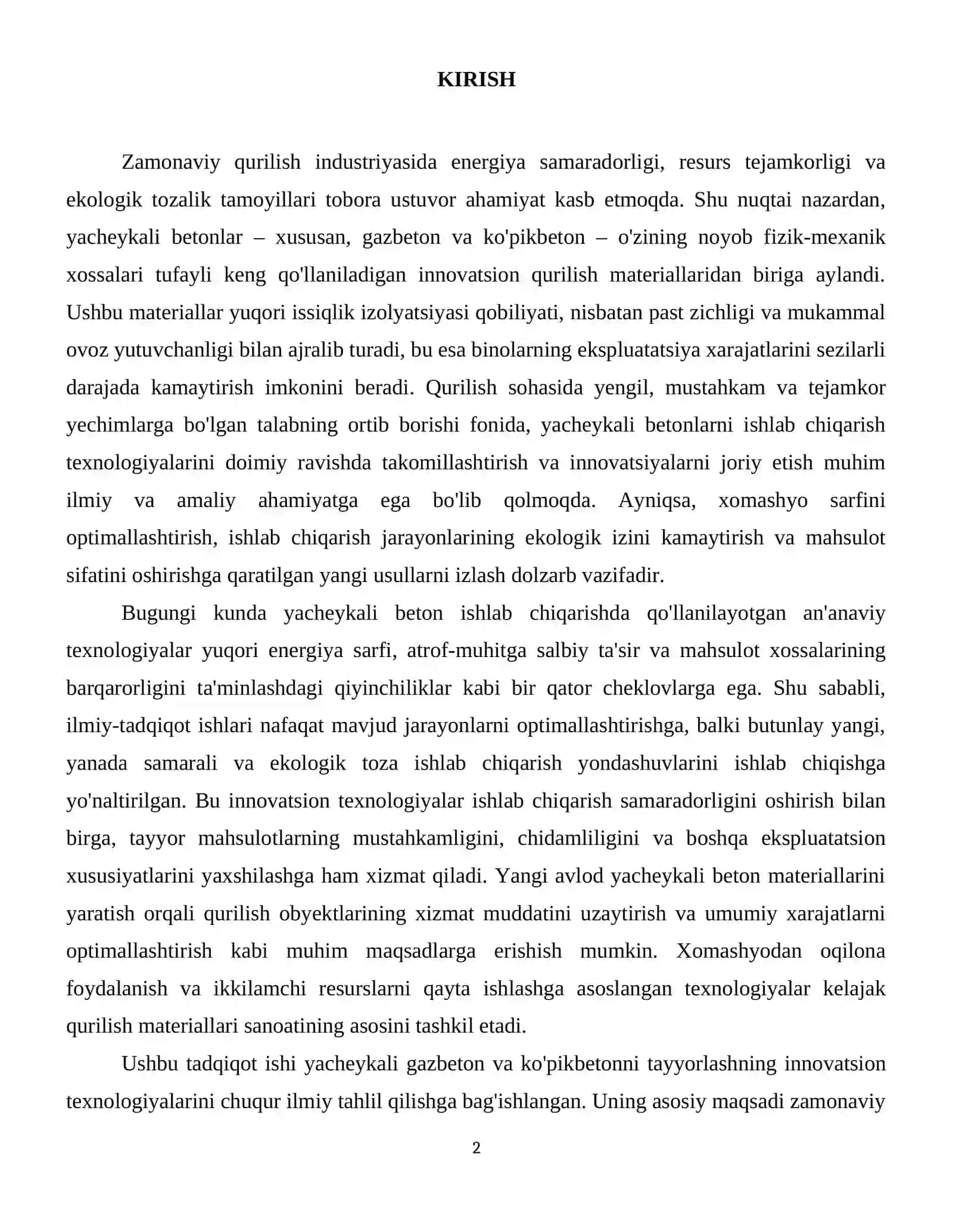 Yacheykali- gazbeton va koʻpikbeton tayyorlashning innavatsion texnalogiyalari 3