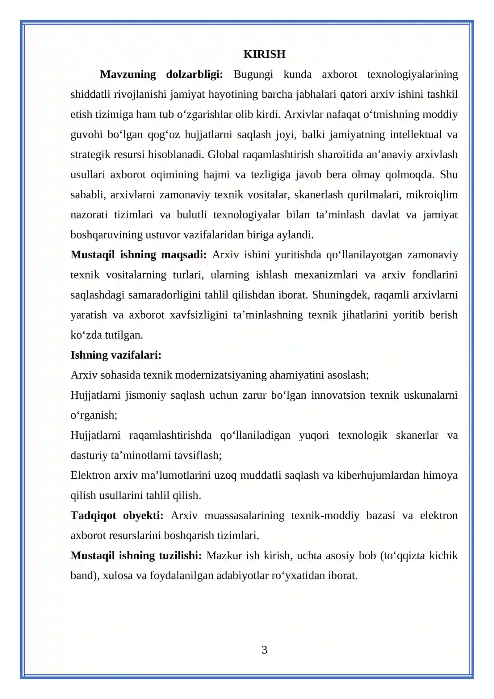 " Arxivlarni zamonaviy texnik vositalari bilan ta`minlash 3