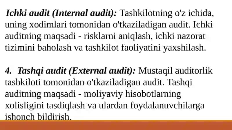 Auditdavakolat,nazoratvaxavfnibaholash. Auditsifatinita’minlash. 3