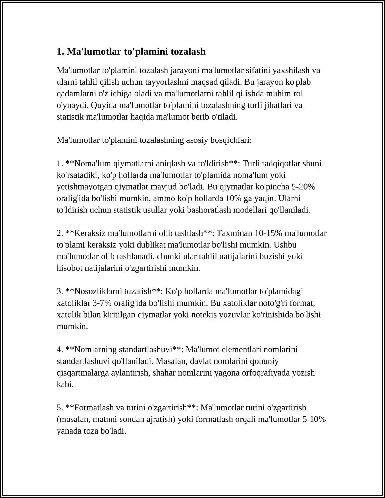 DATA SET MA'LUMOTLAR TO'PLAMI BILAN ISHLASH 3