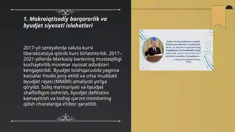 Makroiqtisodiy barqarorlik va byudjet siyosati islohotlari 3