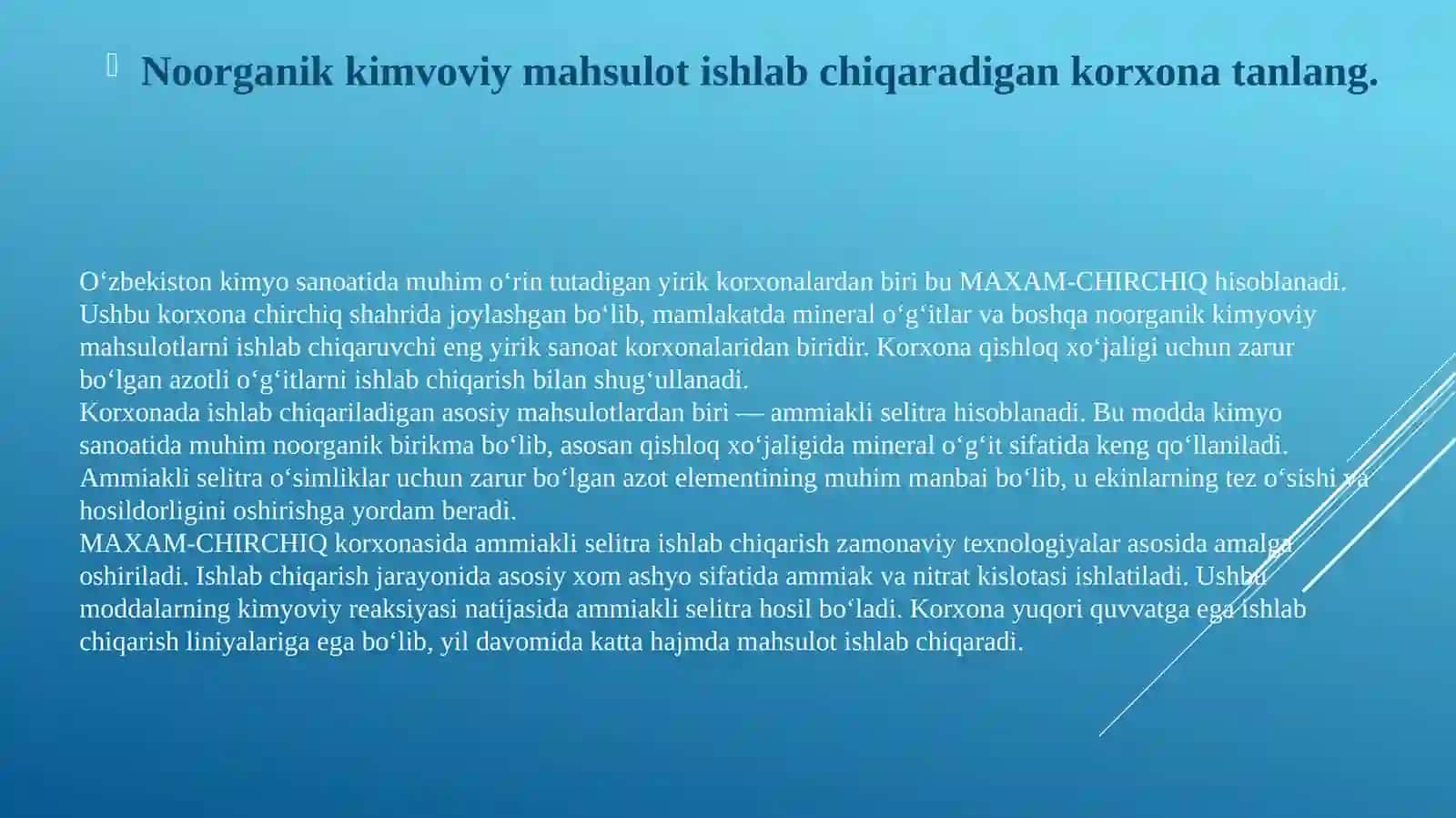 MAXAM-CHIRCHIQ, AMMIAKLI SELITRA 3