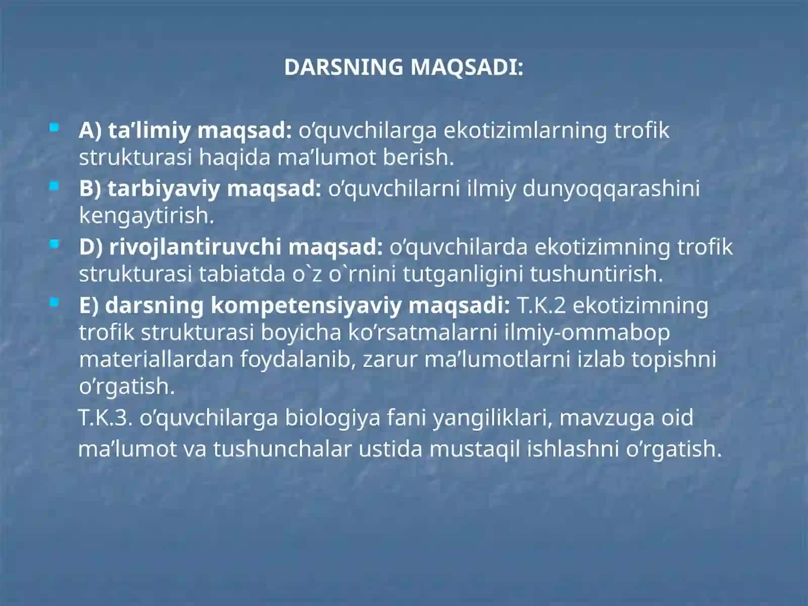 BIOGEOTSENOZLAR VA ULARNINGXUSUSIYATLARI. OZIQ ZANJIRLARIVA EKOLOGIK PIRAMIDALAR 3