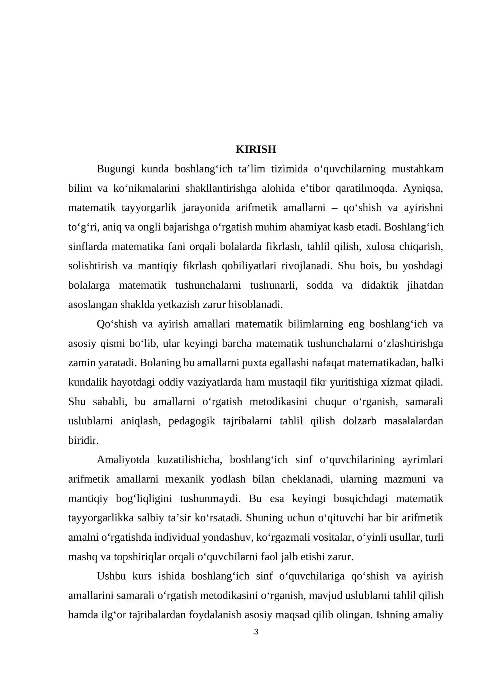 Boshlang’ich sinflarda o’quvchilarning qo’shish va ayrish amallarini o’rgatish metodikasi 3