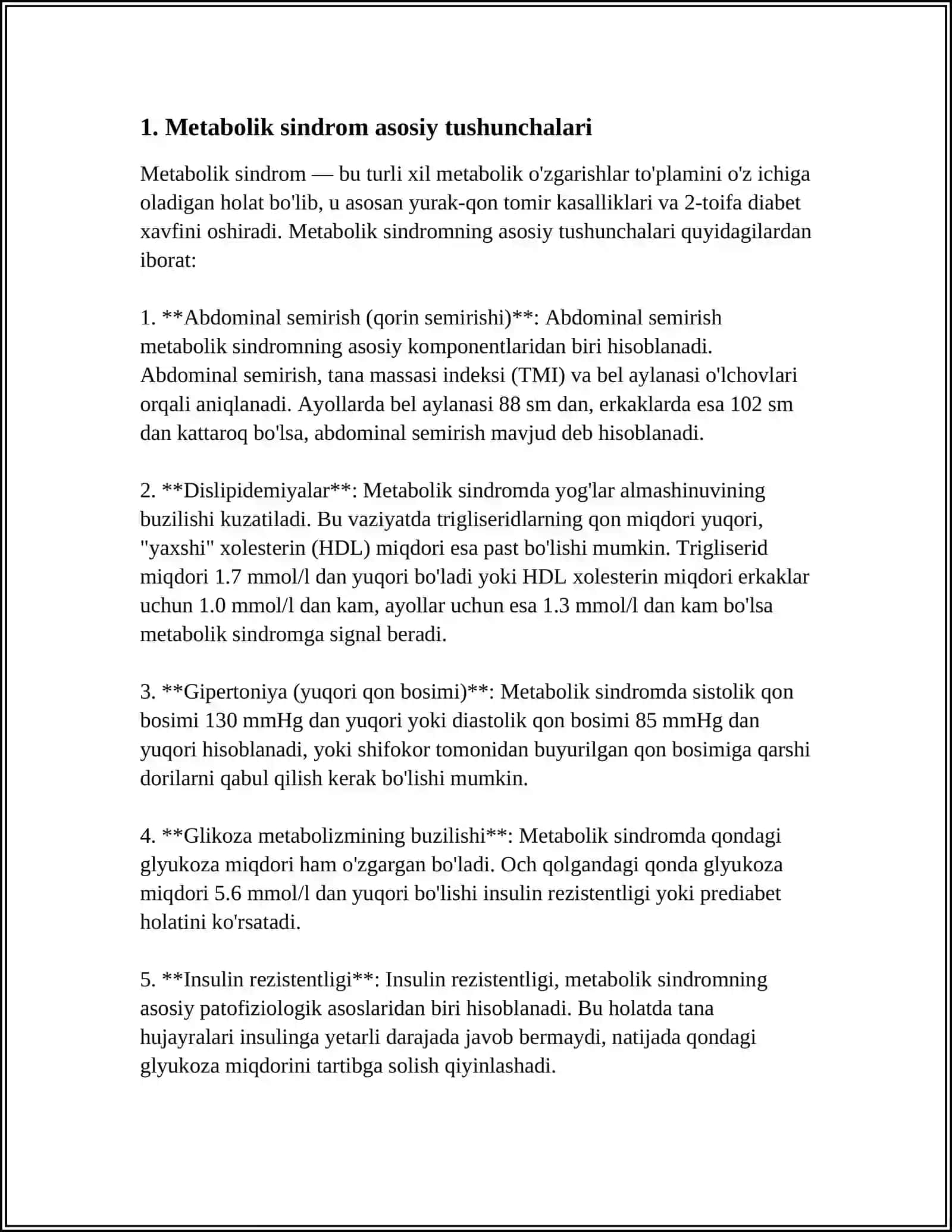 METABOLIK SINDROM KELIB CHIQISHINING BIOKIMYOVIY ASOSLARI VA ASORATLARI 3