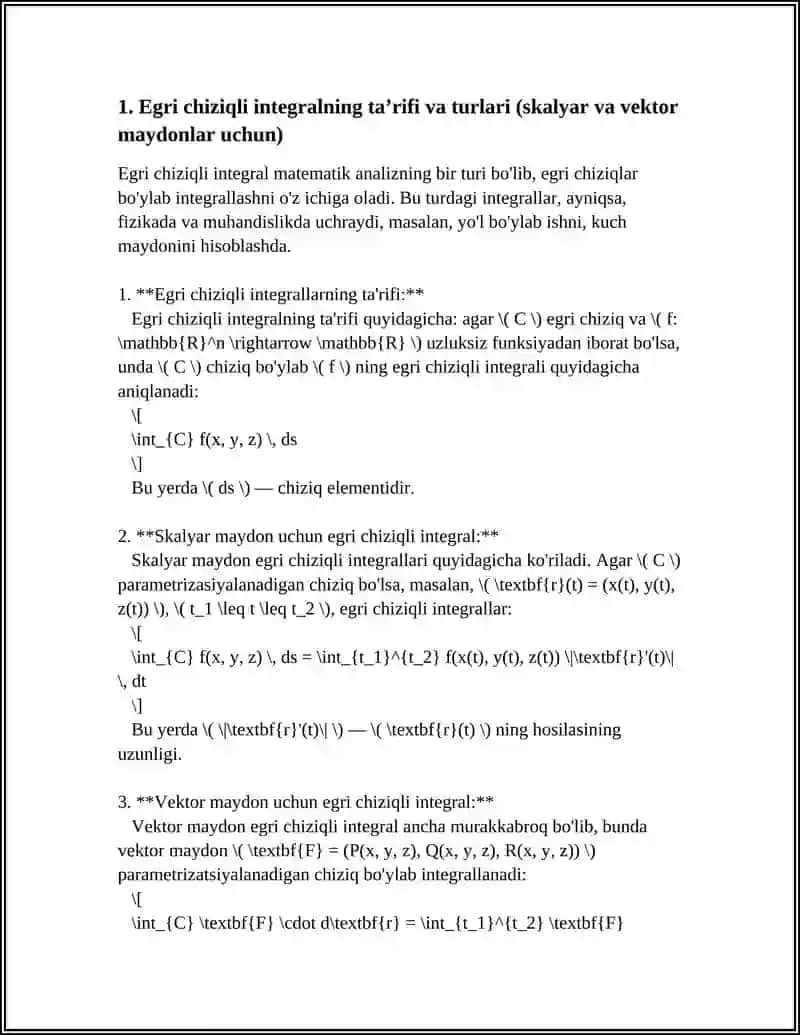 EGRI CHIZIQLI INTEGRALLAR 3