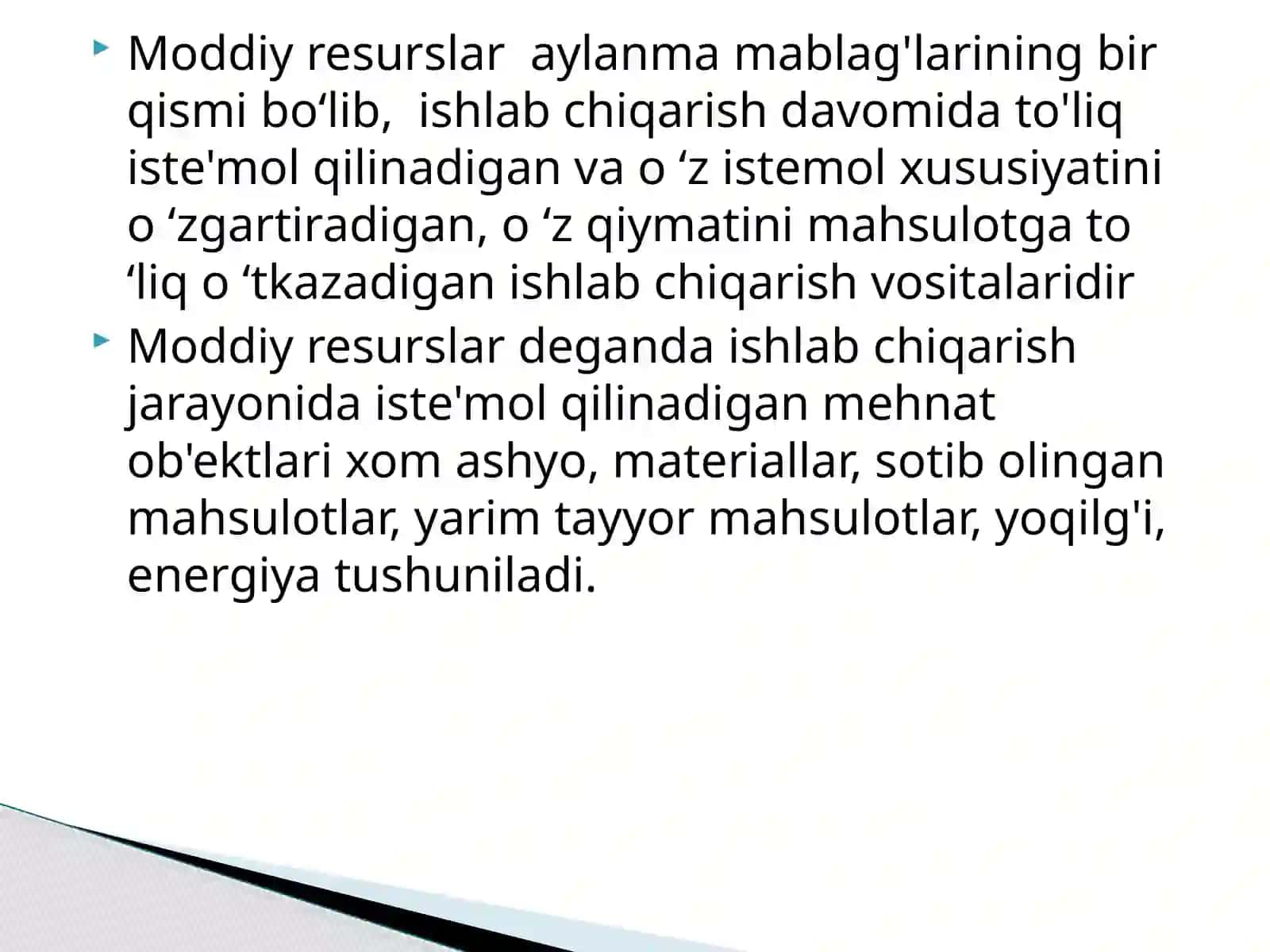 Material resurslarni me’yorlashtirish 3