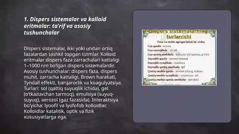 Dispers sistemalar va kolloid eritmalar 3