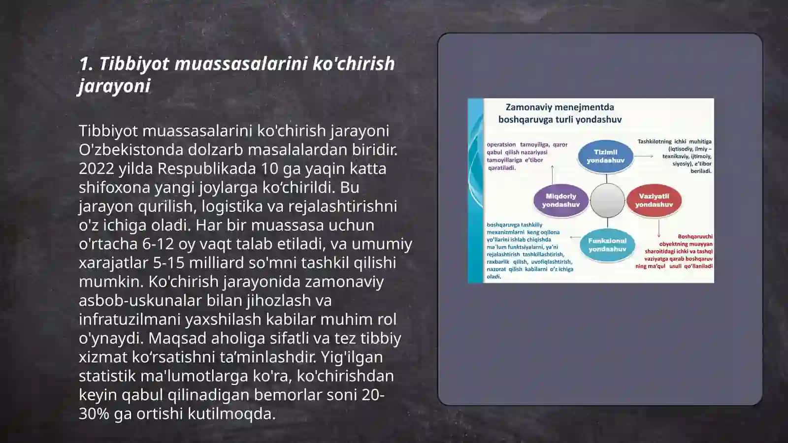 Tibbiy muassasalarni ko'chirish, joylashtirish va faoliyatini tashkil etish 3