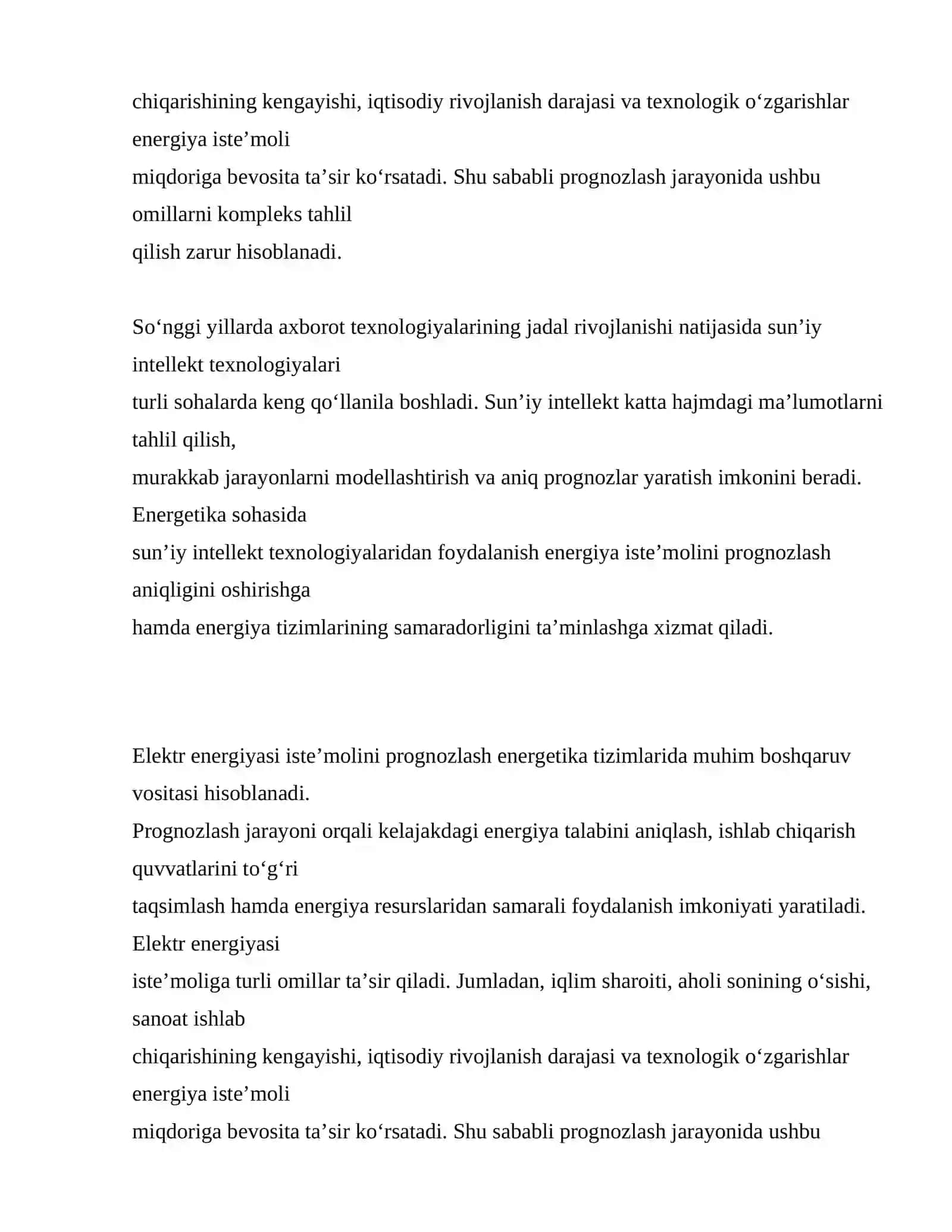 ELEKTR ENERGIYASI ISTE’MOLINI PROGNOZLASHNING NAZARIY ASOSLARI 3