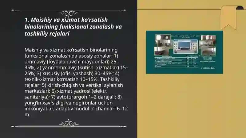 Maishiy va xizmat ko‘rsatish binolarining loyihalash 3