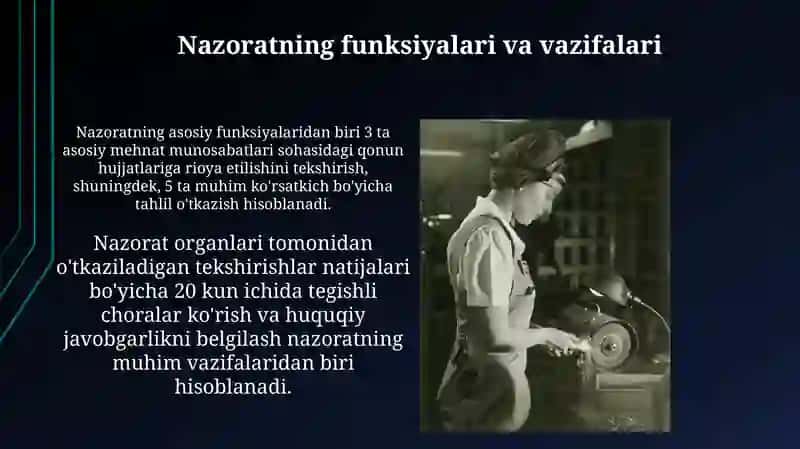 Mehnat munosabatlarida nazorat tushunchasi va mohiyati nazorat organlari 3
