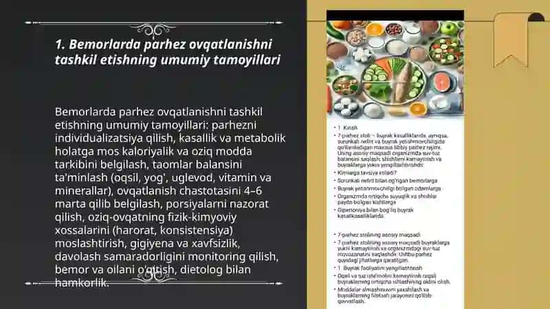Bemorlarda parhez ovqatlanishni tashkillashtirish 3
