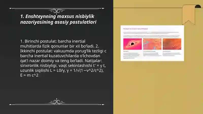 Enshteynning nisbiylik nazariyasi 3