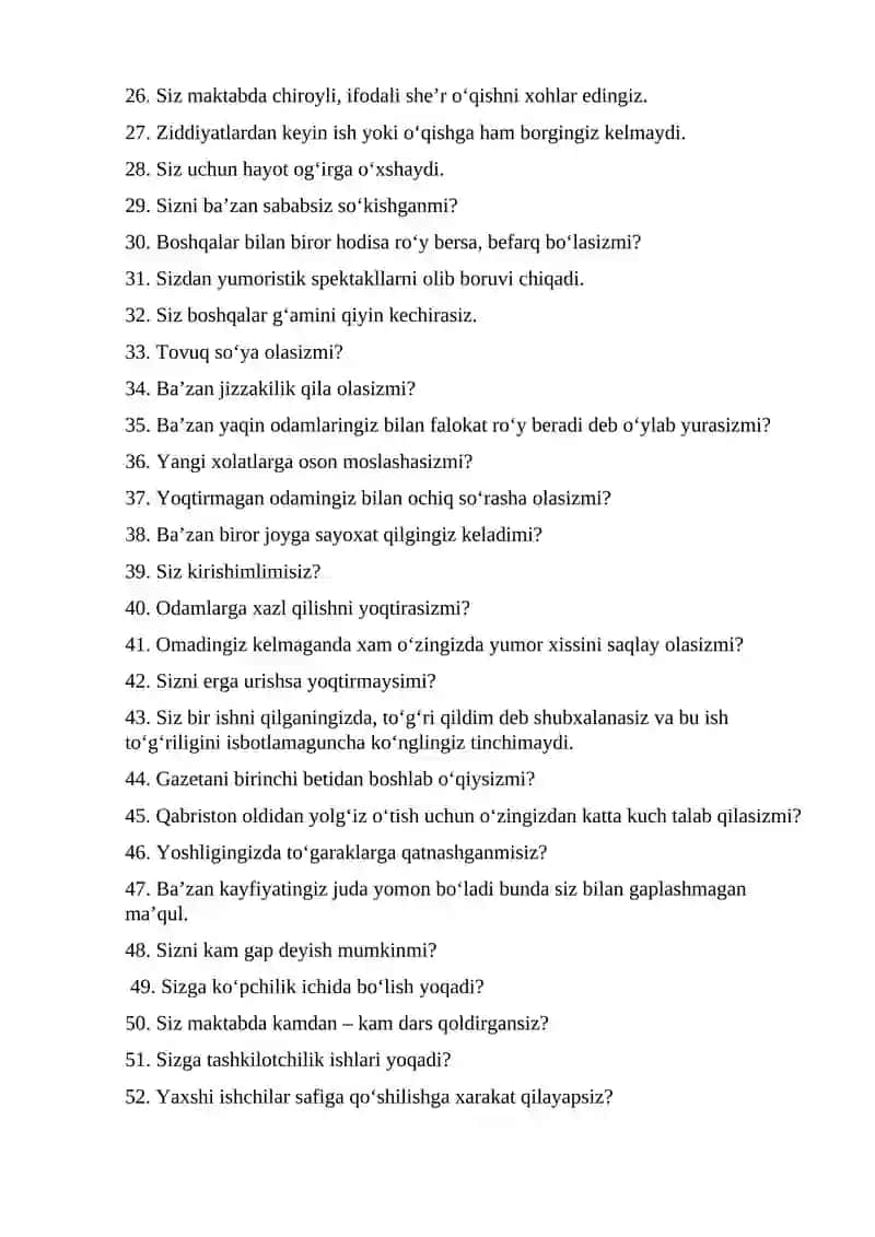 Shaxslik sifatlari psixodiagnostikasi 3