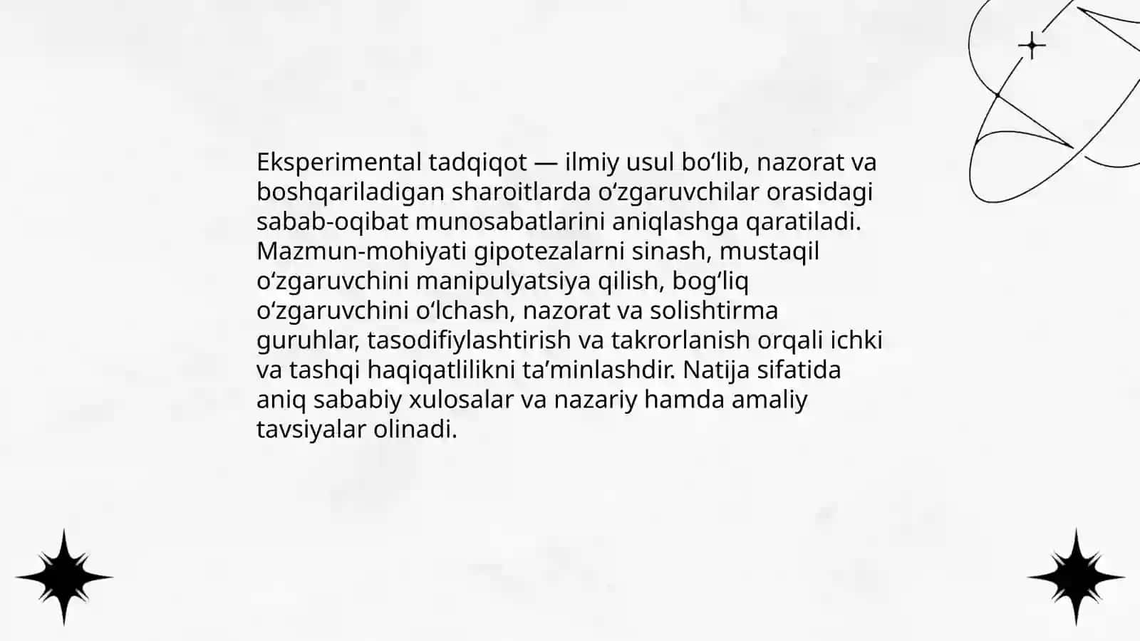 Eksperimental tadqiqotlarning mazmun mohiyati 3