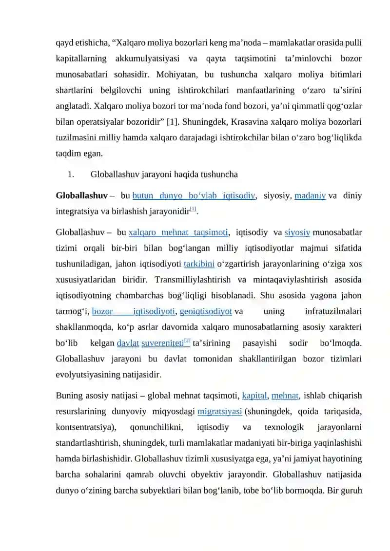 Globallashuv sharoitida jahon moliyaviy tizimini isloh qilishning asosiy yo’nalishlari 3