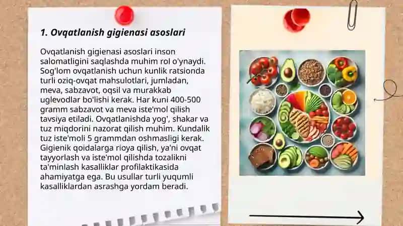 Ovqatlanish gigienasi. Ovqatlanish ratsionini tuzish metodlari 3