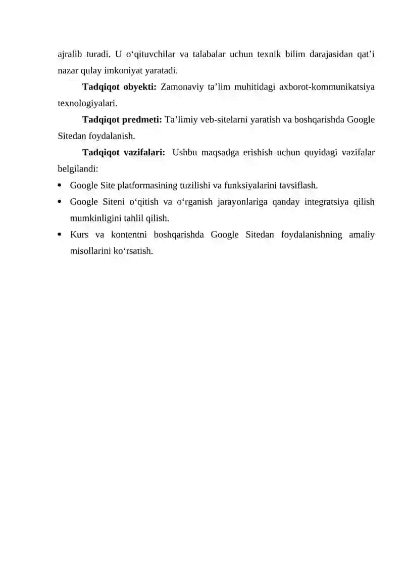 GOOGLE SITE PLATFORMASI HAQIDA MA’LUMOT 3