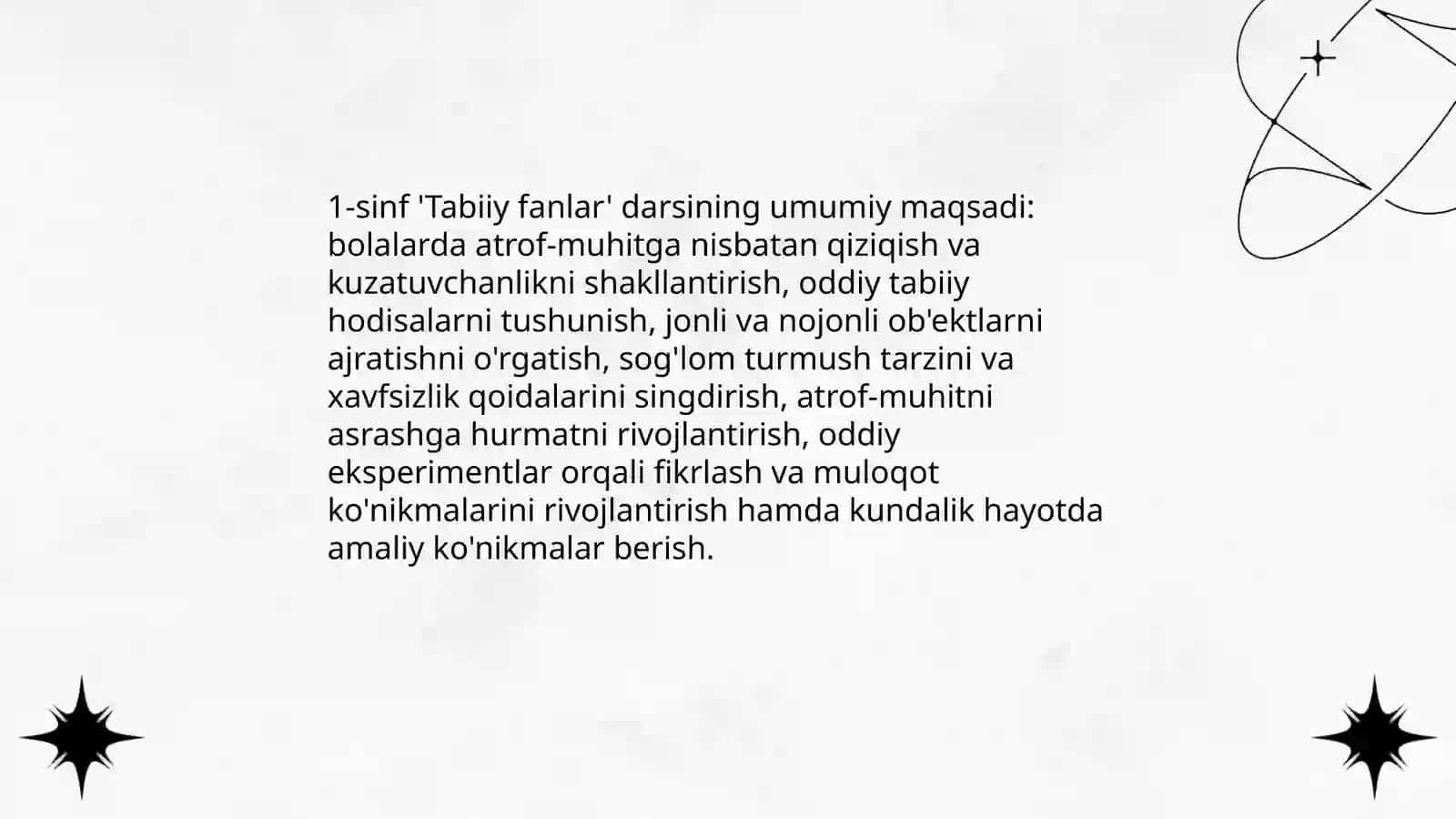 1-sinf "Tabiiy fanlar" fanining maqsad va vazifalari 3