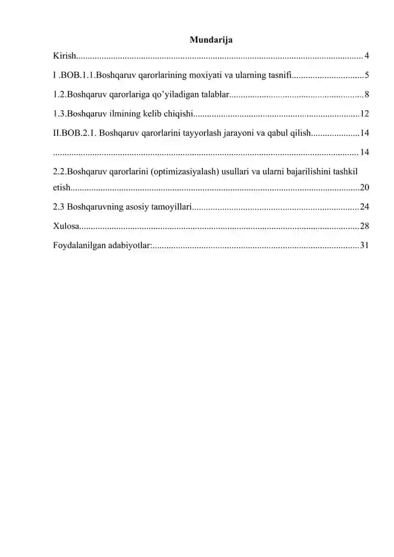 Boshqaruv qarorlarining bajarishini asoslash, qabul qilish, va tashkil etish jarayonini tahlil qilish 3