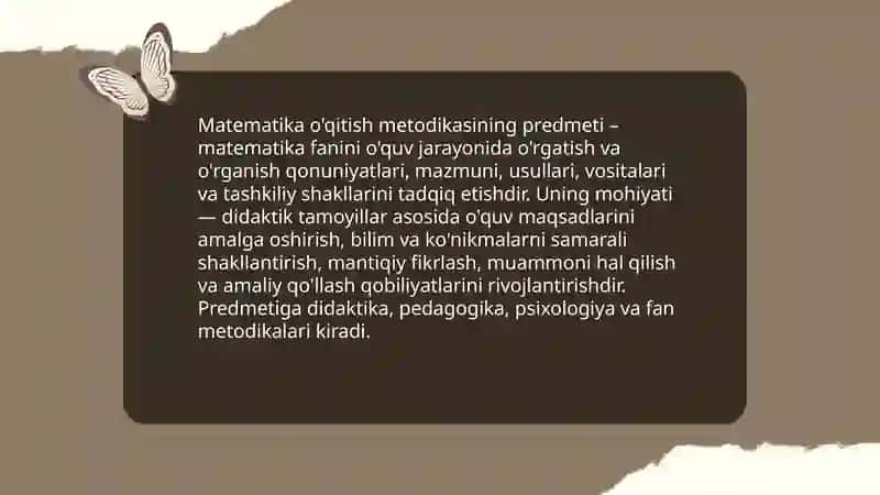 Matematika o'qitish metodikasi 3