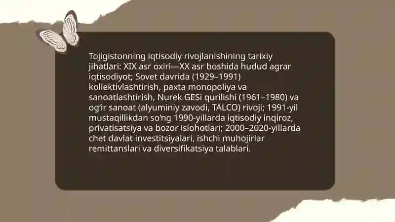 Tojigiston iqtisodiy rivojnanishi va muamolari 3