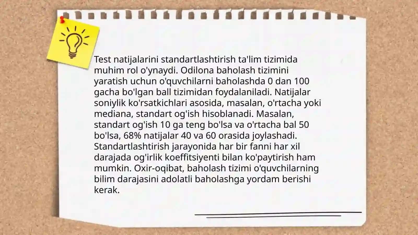 Test natijalarini yagona shkalaga keltirish 3