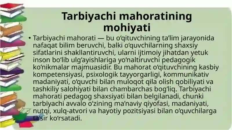 OʻQITUVCHINING TARBIYACHI SIFATIDAGI MAHОRATI 3