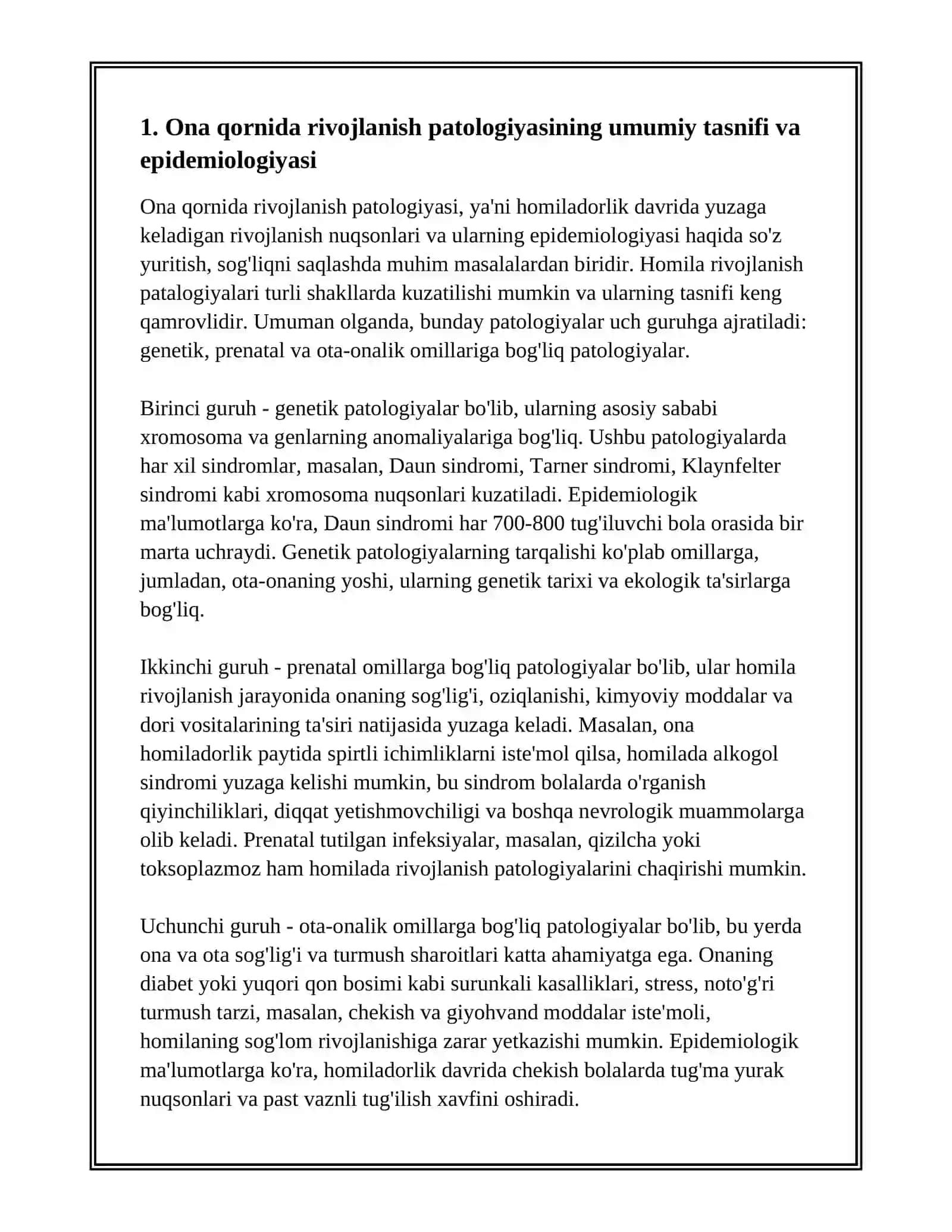ONA QORNIDA RIVOJLANISH PATOLOGIYASI 3