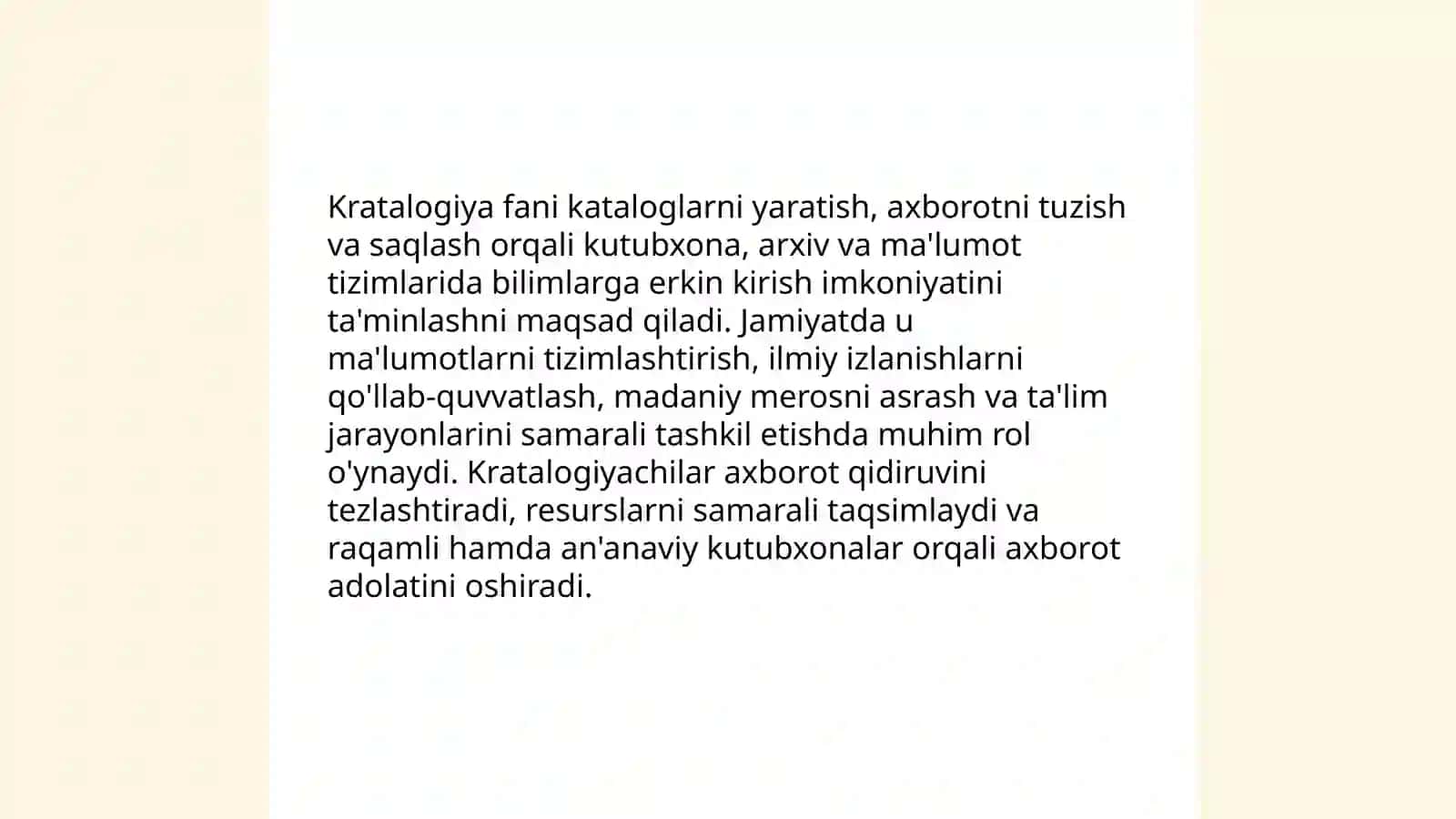 Kratalogiya fanning maqsad predmetlar va vazifalar 3
