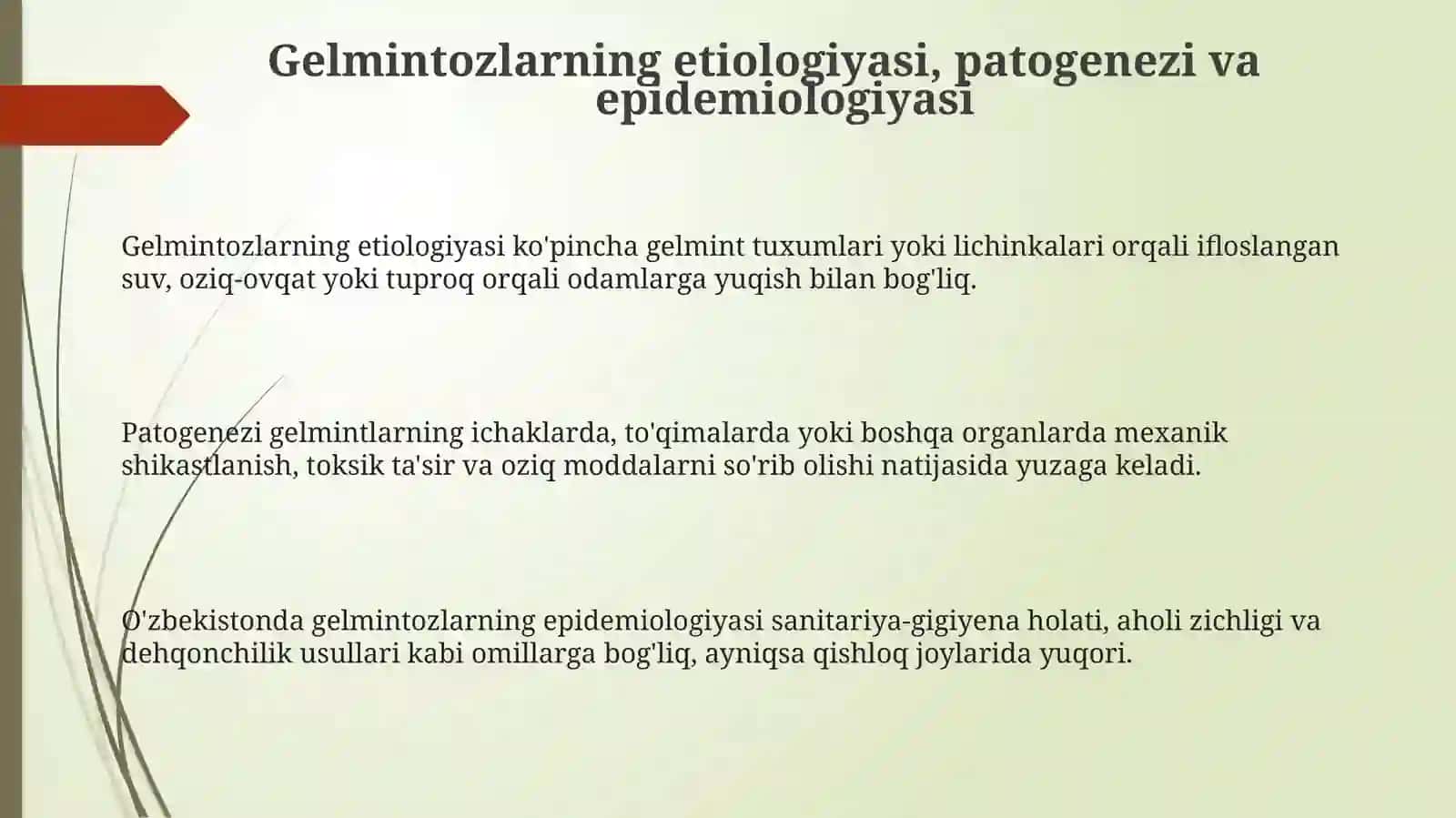 O'zbekistonda gelmintlar tomonidan keltirib chiqaruvchi parazitar kasalliklar 3