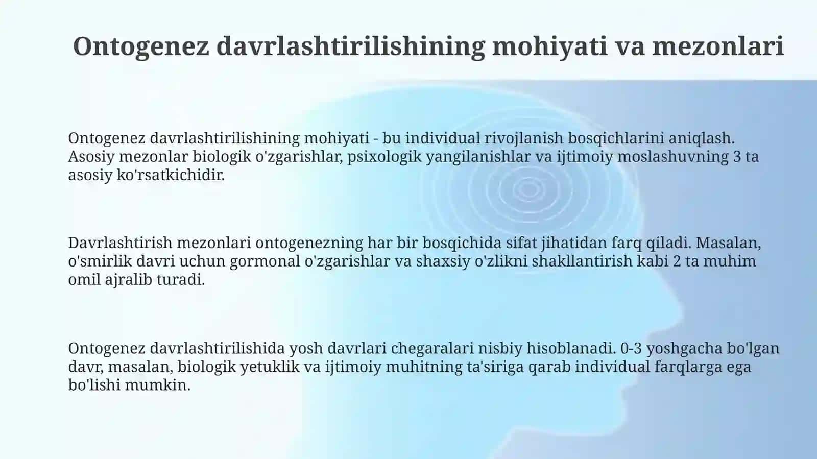 Ontogenetik taraqqiyotni davrlashtirish muammosi 3