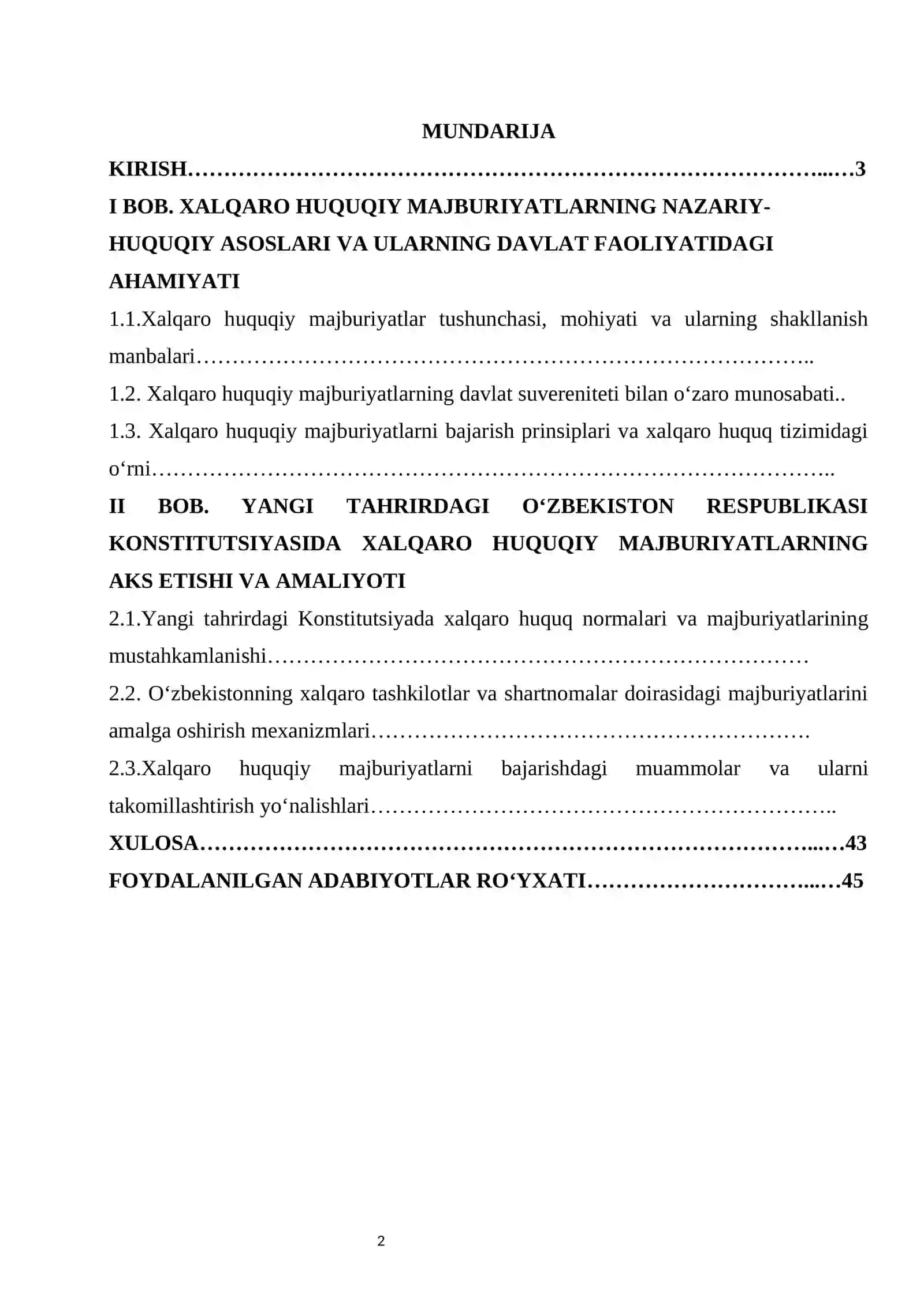 Yangi Konstitutsiyada O‘zbekistonning xalqaro huquqiy majburiyatlari kurs ishi 3