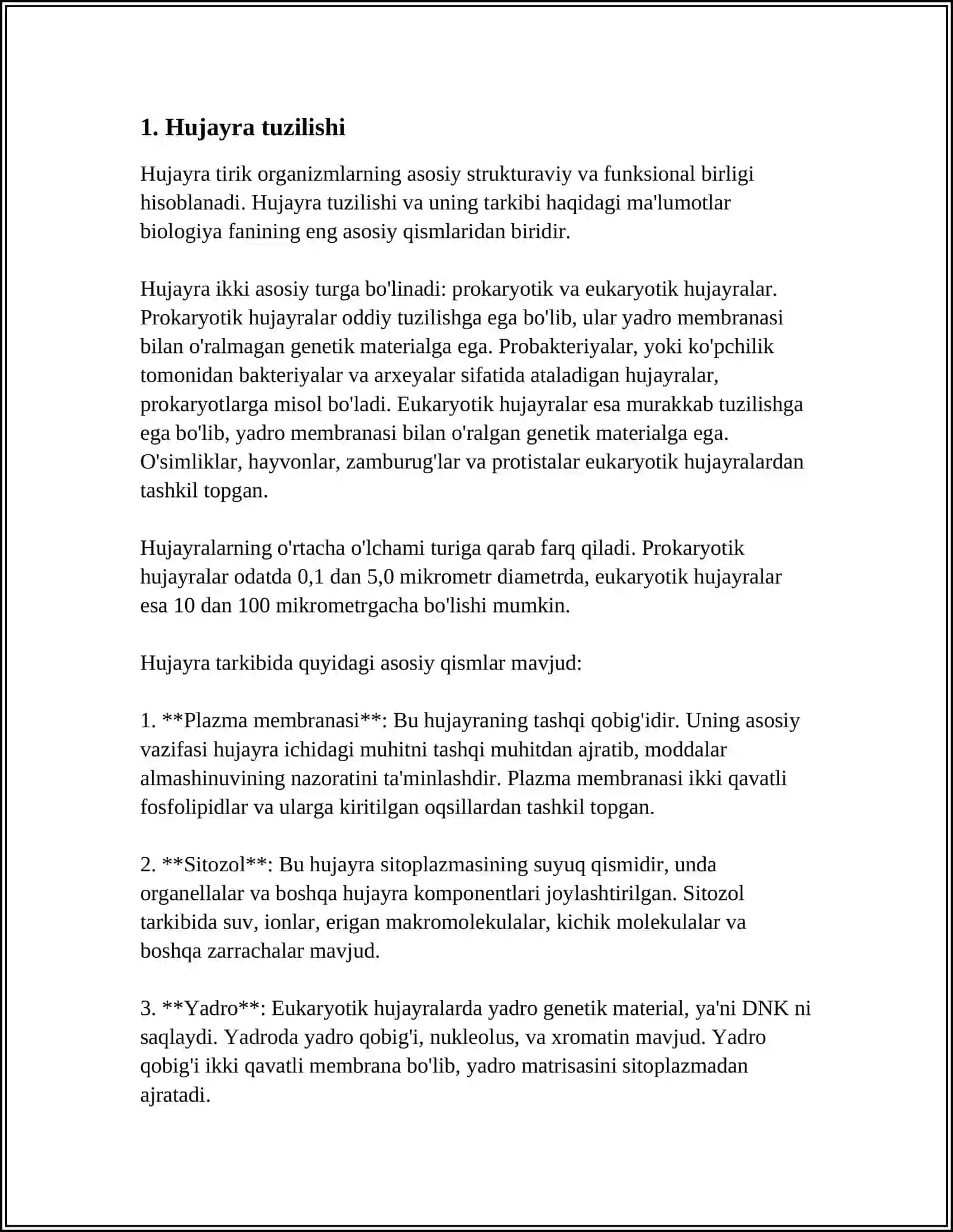 Hujayra va Organoidlarning Morfologik Jihatdan Tuzilishi 3