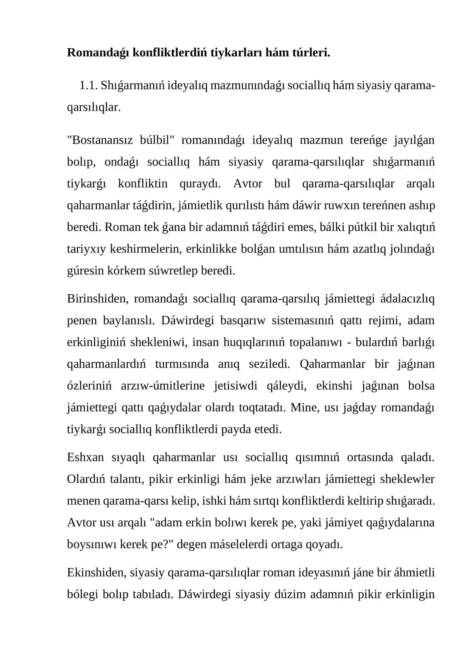 A.Sadiqovtin " Bostansiz búlbil " romanında konflikt ham qaharmanliq obrazi 3