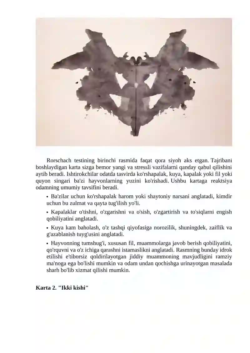 Rorschach testi: rasmlar va dekodlash 3