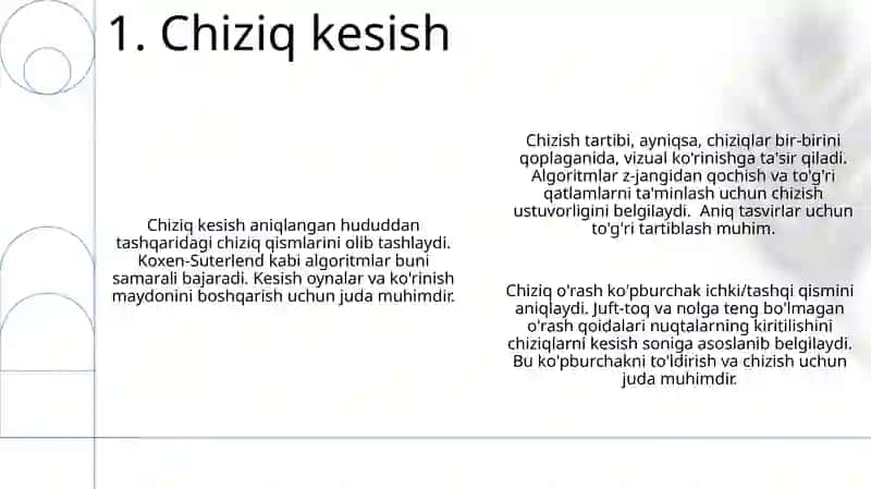 Chiziqlarning urinish tartibi, chiziqlarning o’ramasi 3