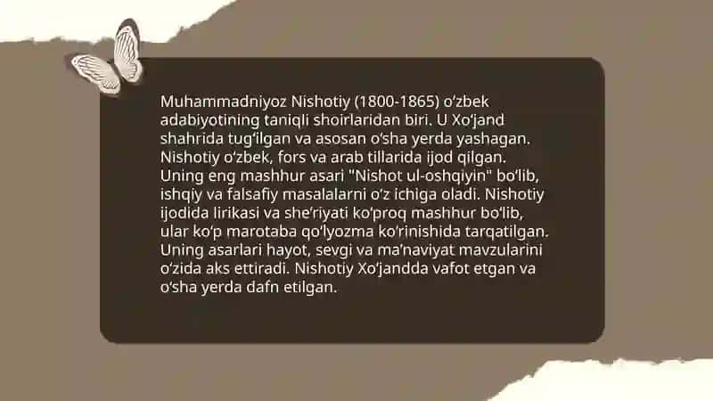 Muhammadniyoz Nishotiy hayoti va ijodi 3