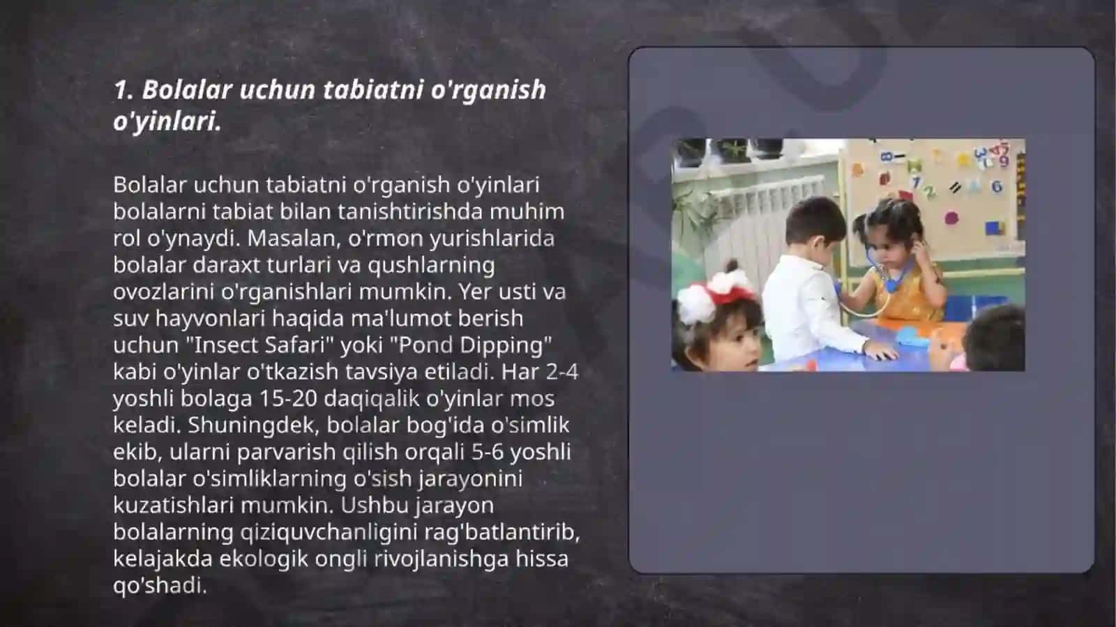 Tabiat bilan tanishtirish metodikasi fanidan Mustaqil ta'limi 3