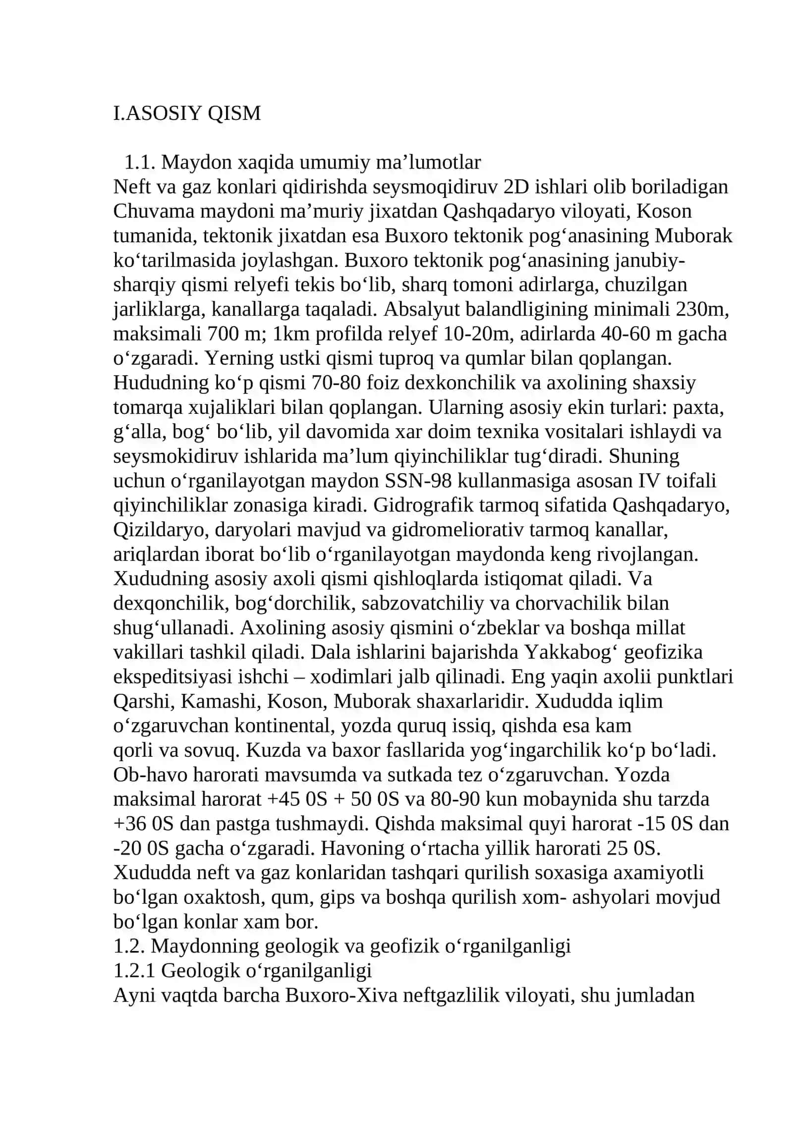 Neft va gaz qidiruv ishlarida maydonning seysmografik va geofizik xususiatlarini inobatga olgan holda amalga oshirish 3