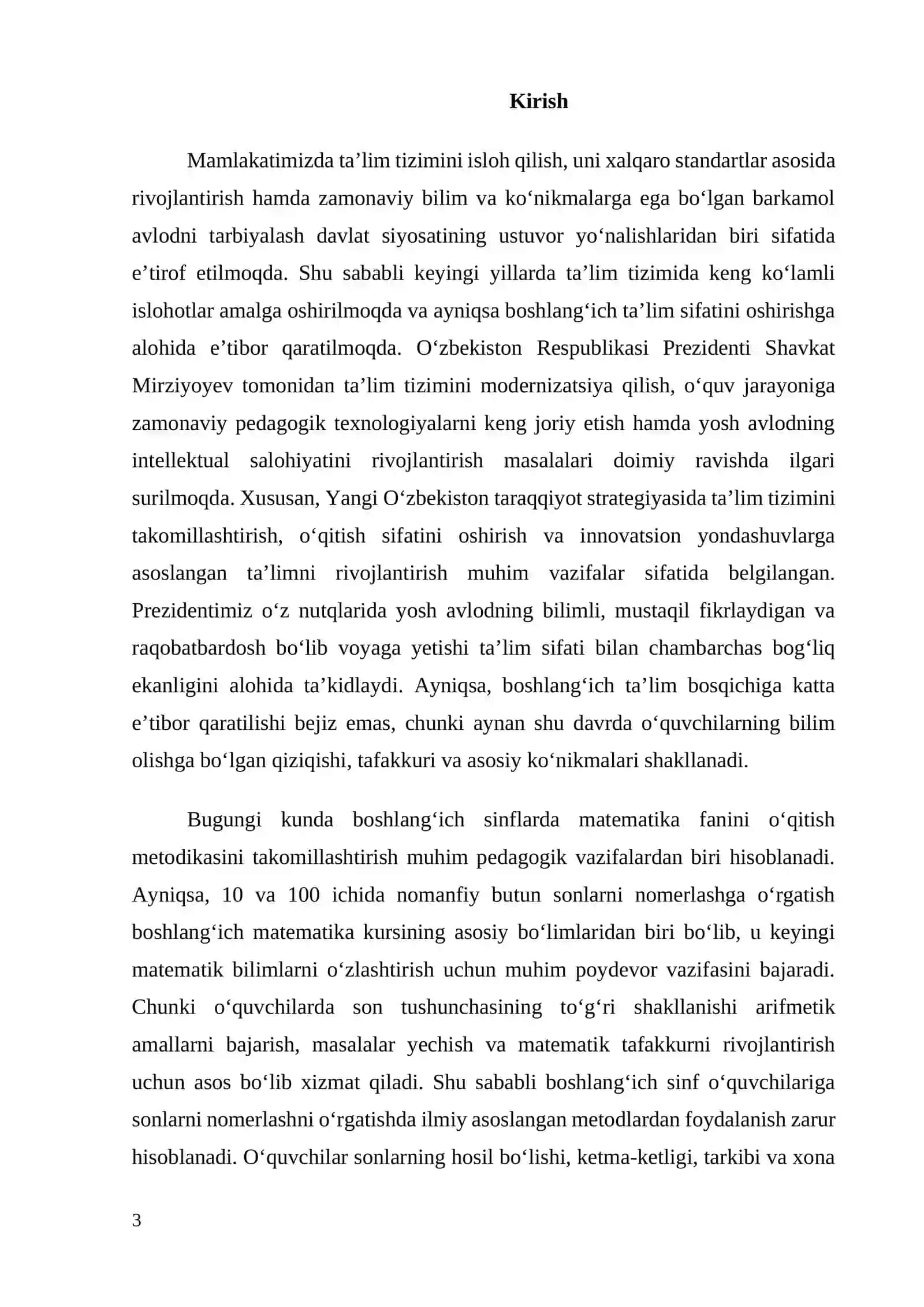10 va 100 ichida nomanfiy butun sonlarni nomerlashga o'rgatish metodikasi 3