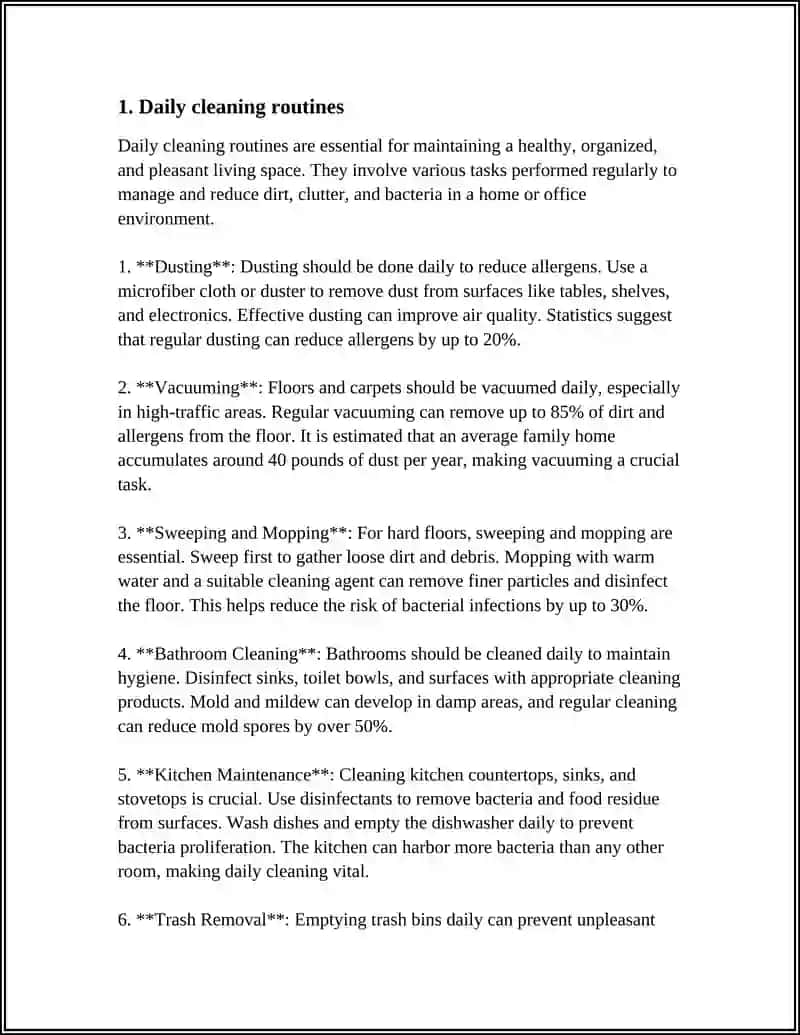 HOUSEWORK Daily Cleaning Routines Guide 3