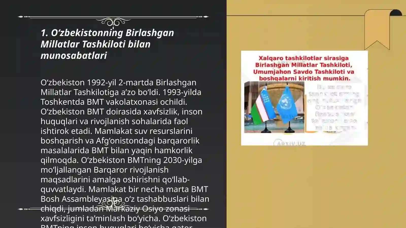 O‘zbekistonning xalqaro tashkilotlar bilan aloqalari 3