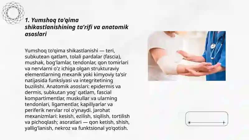 Shikastlanishlar. Yumshoq to'qima shikastlanishi va birinchi tibbiy yordam 3